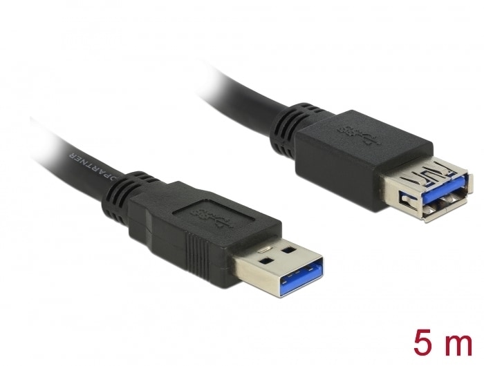 Delock förlängningskabel USB 3.0 Typ-A hane till USB 3.0 Typ-A hona 5,0 m