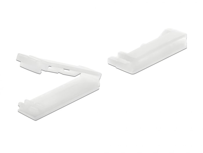 Delock självhäftande hållare för flatkabel med låsclip, natur, 10-pack