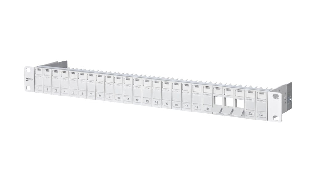 METZ CONNECT modulträger 19" 1HE för 24 moduler, ljusgrå (obestyckad)