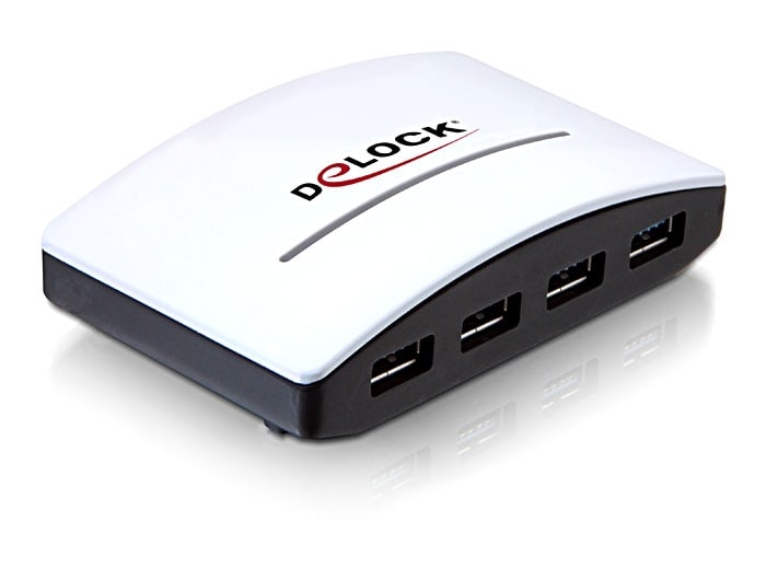 Delock USB 3.0 extern hubb 4-port med nätadapter