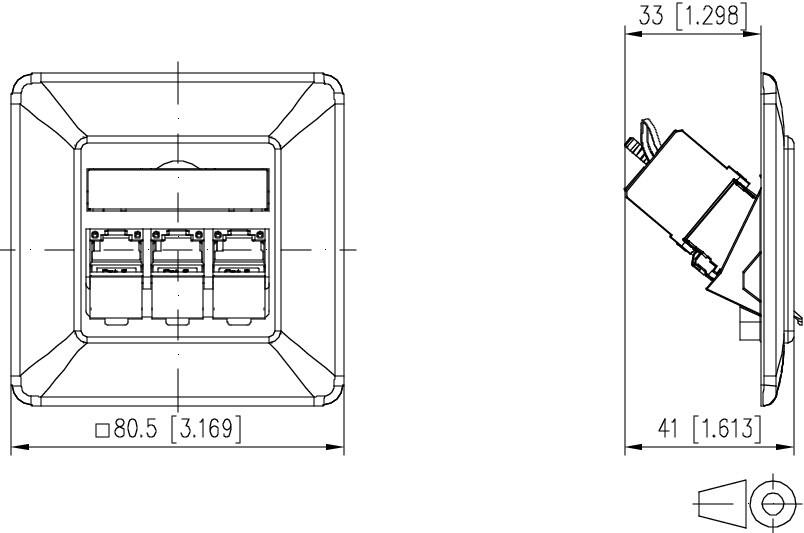METZ CONNECT C6A-modul 3-port 180° UP