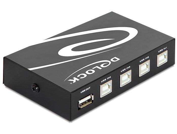 Delock manuell USB-omkopplare 4-port / USB-switch för fyra datorer