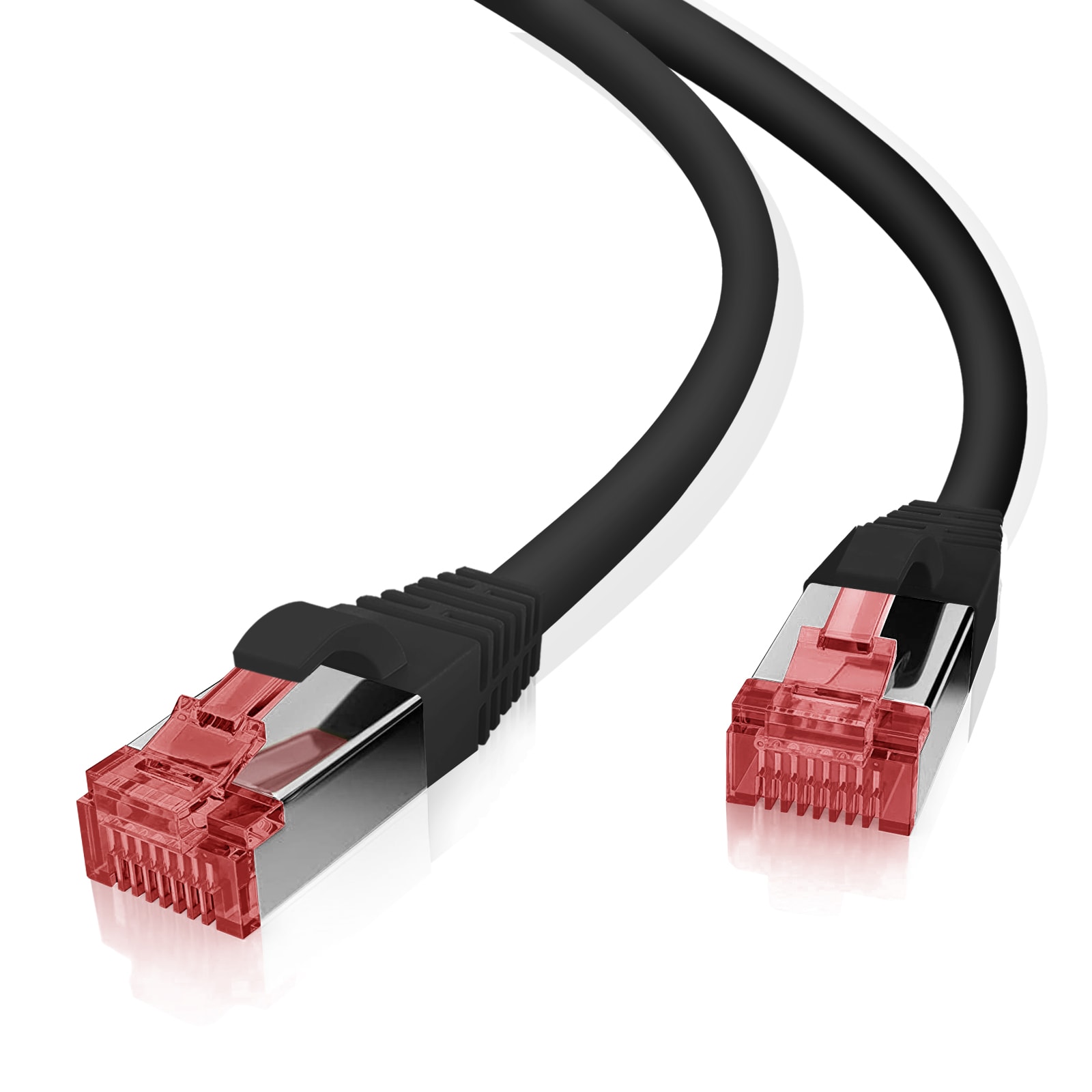 helos Patchkabel Cat 6 S/FTP RJ45 svart 0,5 m AWG27/7 LSZH GHMT