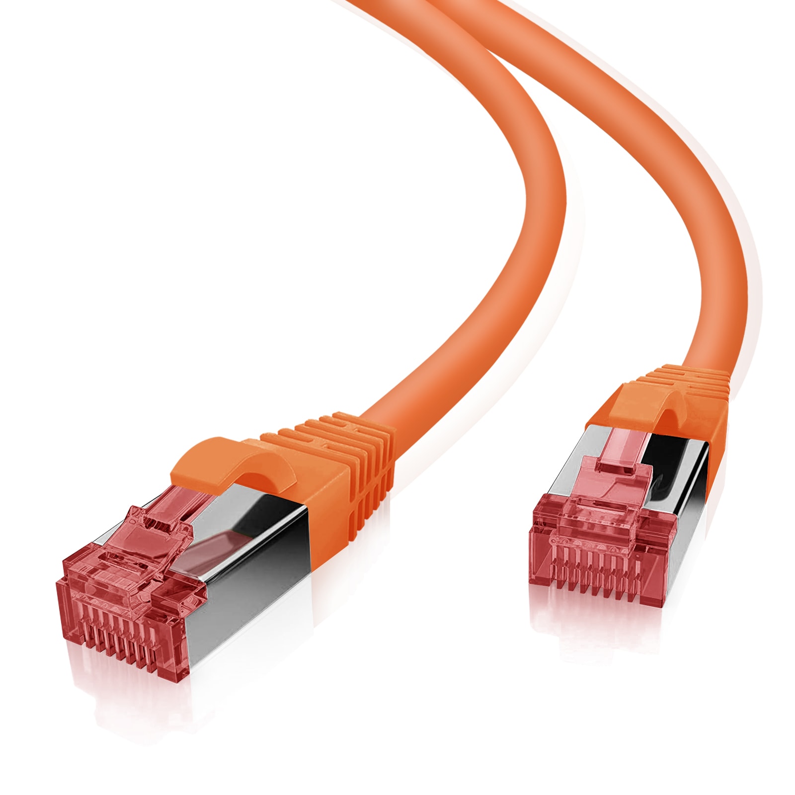 Helos patchkabel Cat 6 S/FTP RJ45 orange 0,25 m AWG27/7 LSZH GHMT