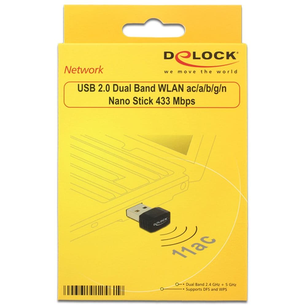 Delock WLAN USB 2.0-stick Nano Dualband 2,4/5 GHz WLAN AC 433