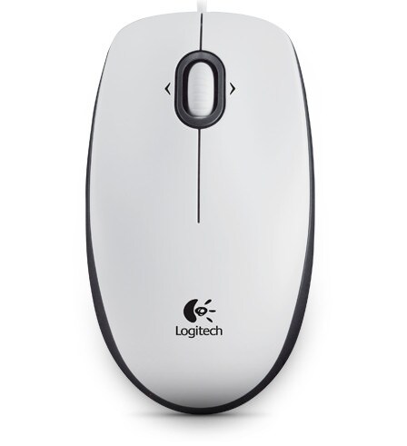 Logitech B100 optisk USB-mus – trådbunden – vit