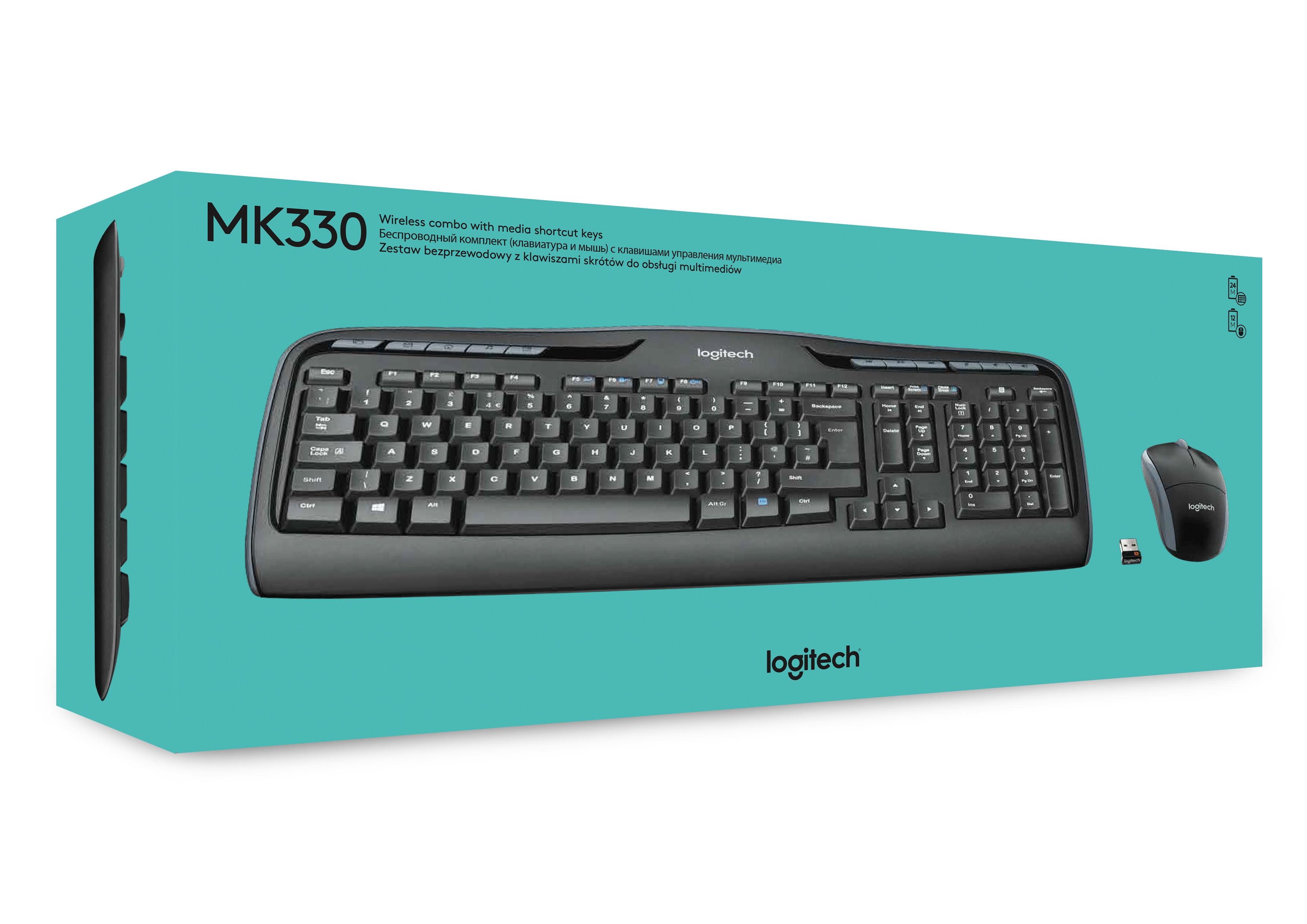 Logitech MK330 – trådlöst tangentbord och mus (DE), svart