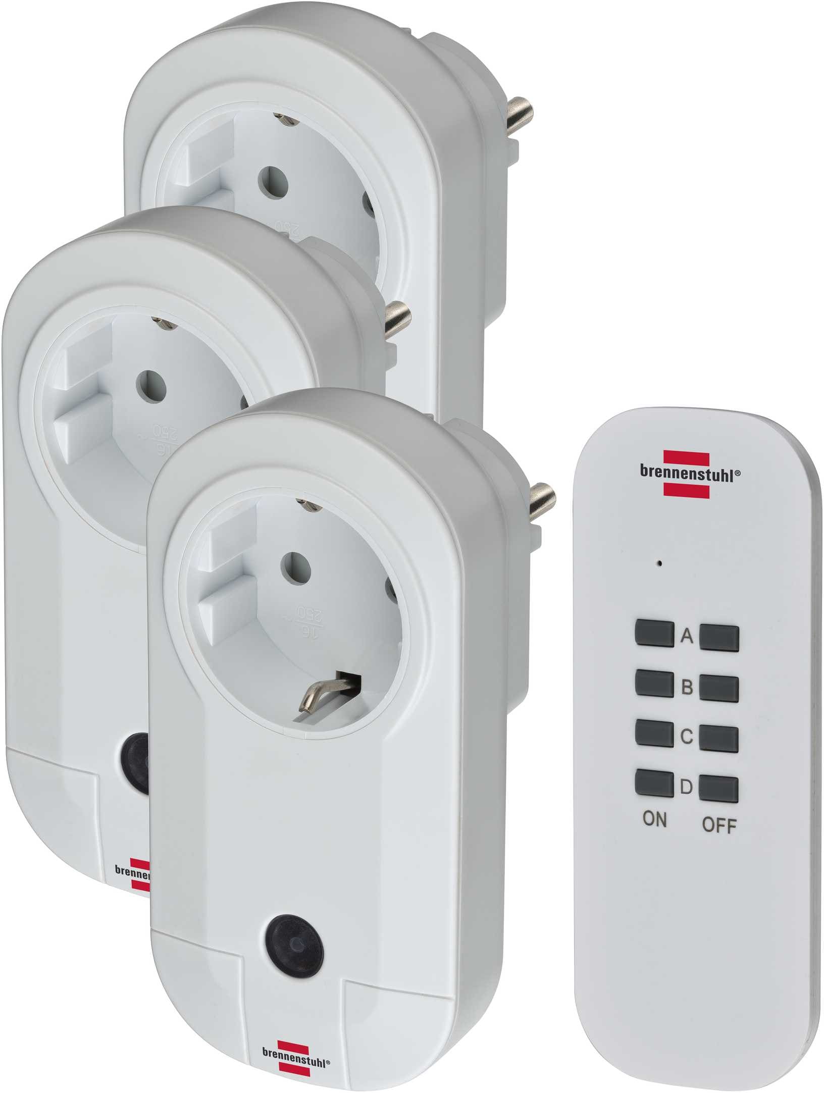 Brennenstuhl Comfort-Line 3-fach trådlöst strömbrytarset RC CE1 3001, IP20