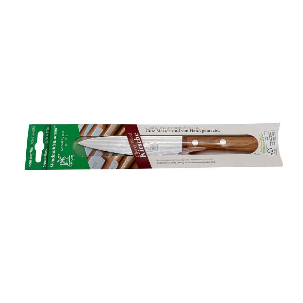 Herder Windmühlenmesser Petty i kolstål, 130 mm, körsbär