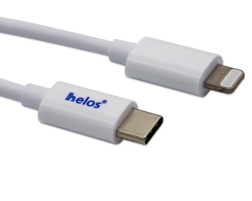helos USB-C till Lightning-kabel, MFi-certifierat, 1,0 m, vit