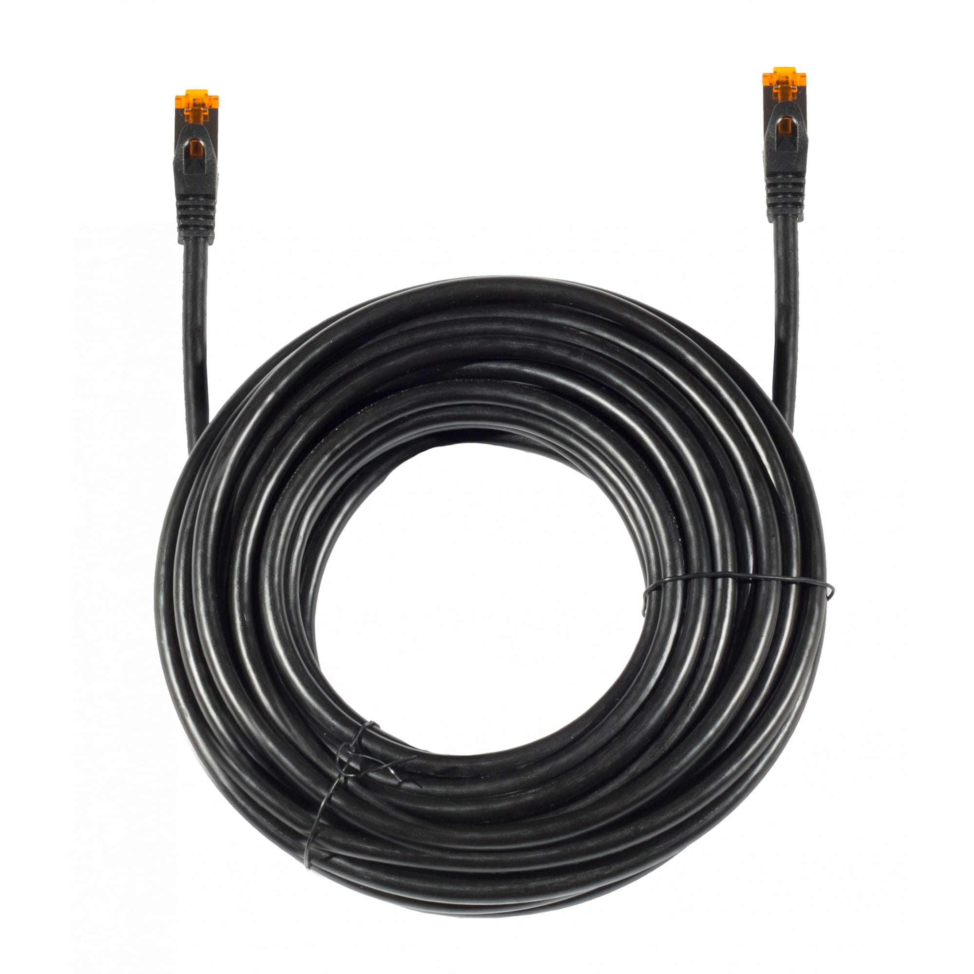 Helos patchkabel Cat 6a utomhus RJ45 svart 25 m AWG26/1