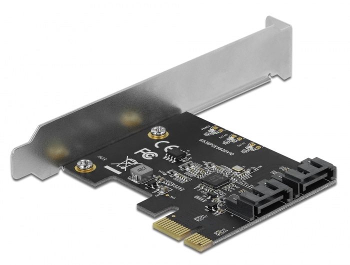 Delock 2-portars SATA PCI Express-kort – low profile