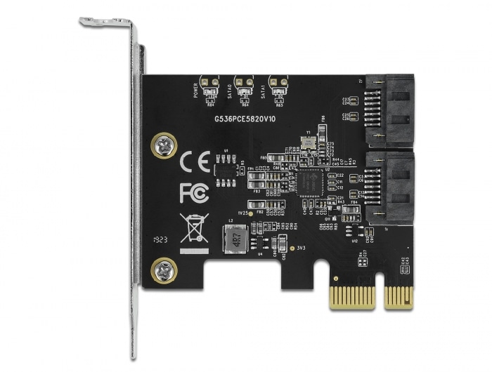 Delock 2-portars SATA PCI Express-kort – low profile