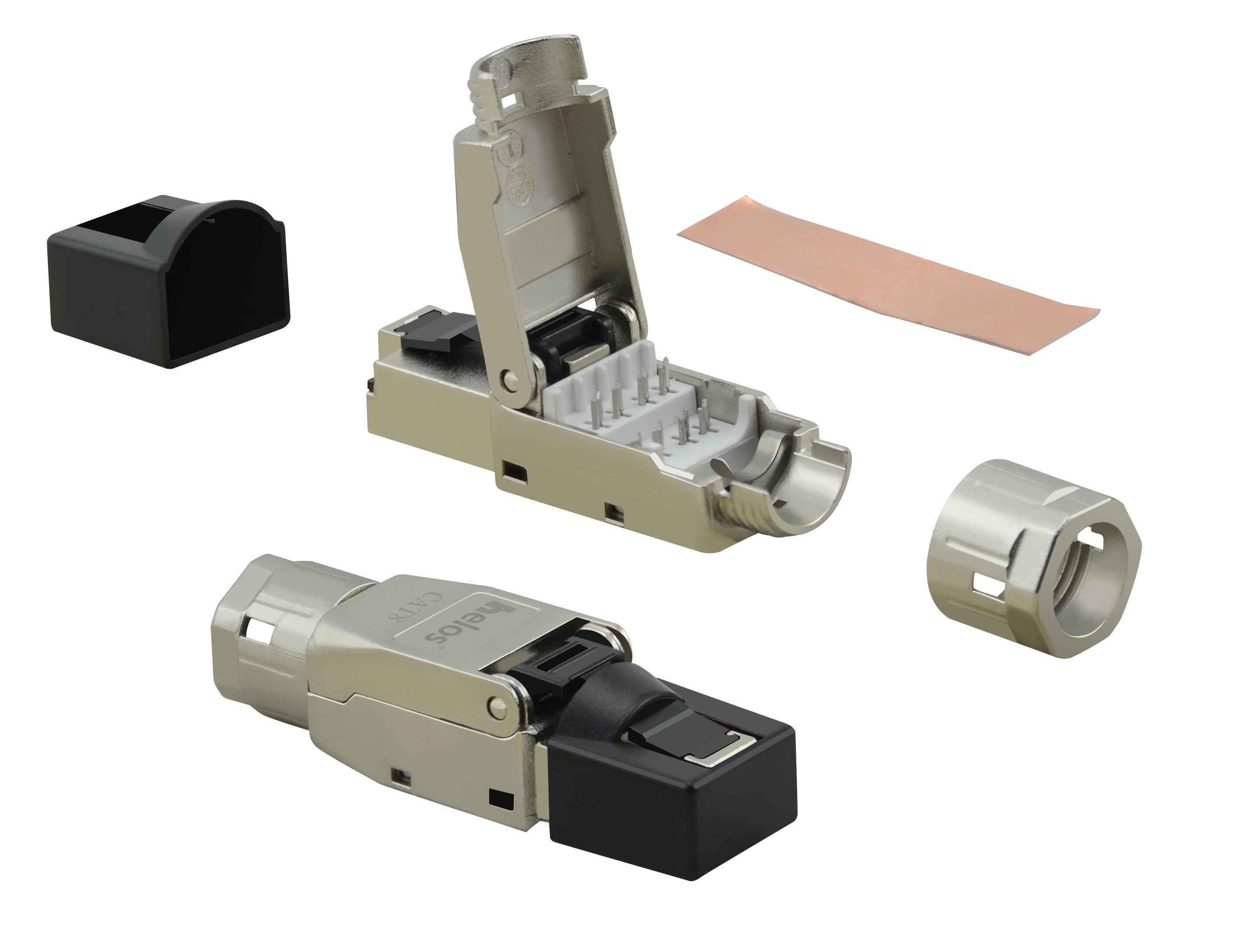 helos fältmonterbar Premium Cat 8.1 RJ45 metallkontakt, 5 utföranden