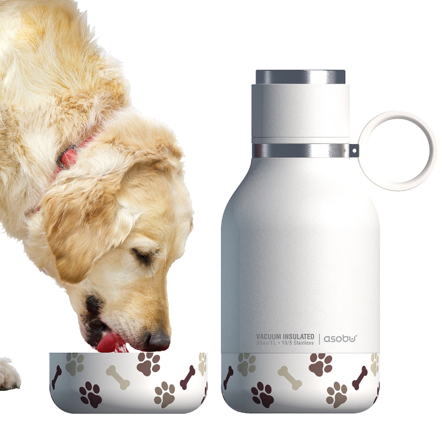 Asobu Dog Bowl Bottle – rostfri flaska med avtagbar hundskål 1 liter