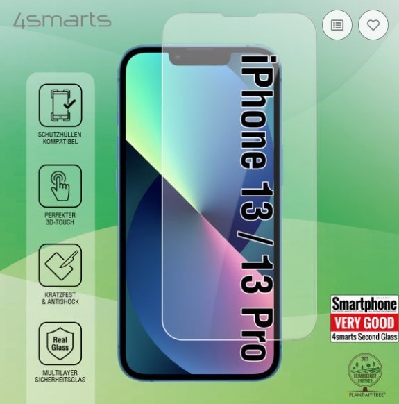 4smarts Second Glass 2.5D för Apple iPhone 17e/16e/14/13/13 Pro