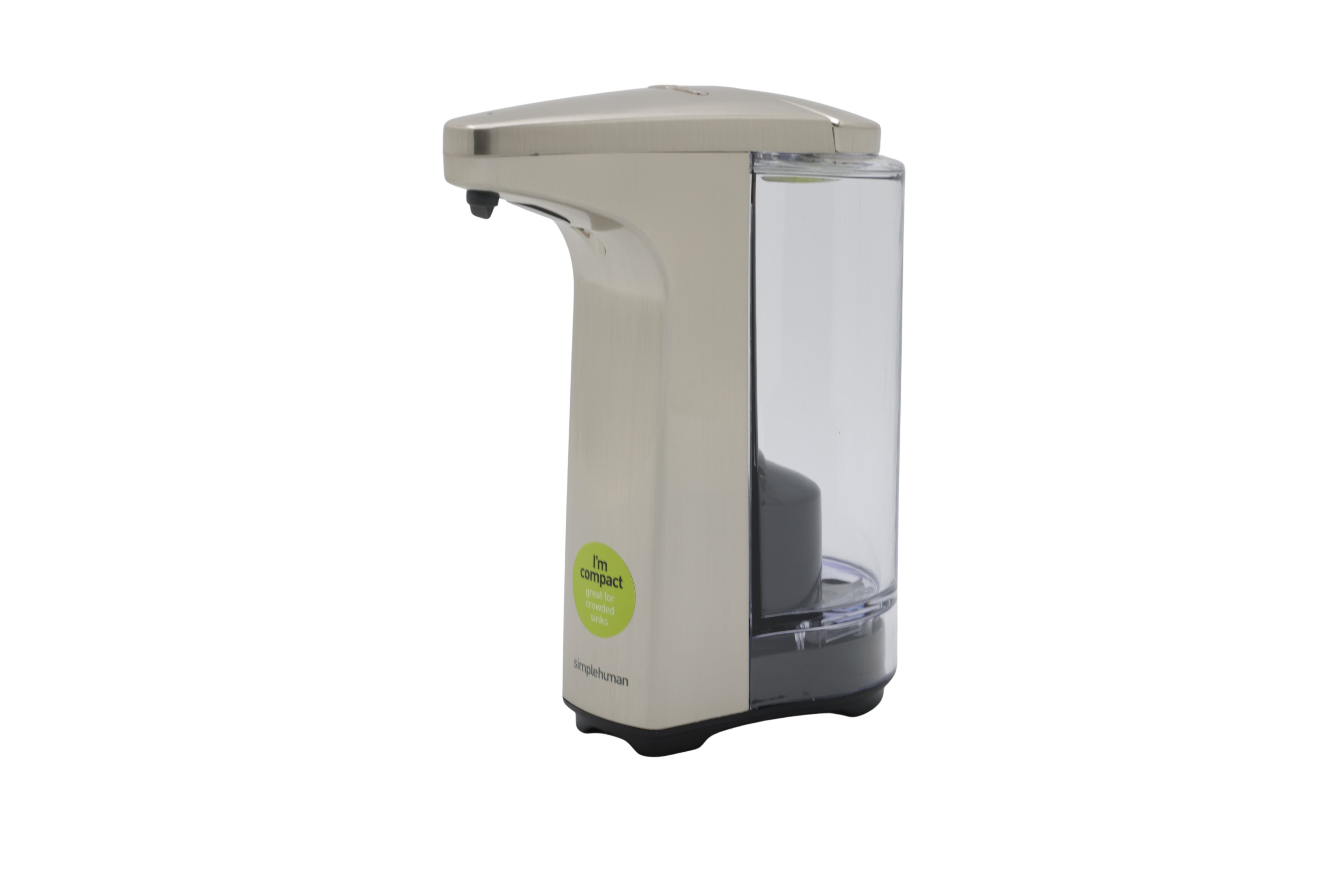 simplehuman batteridriven sensorsdispenser, borstad nickel