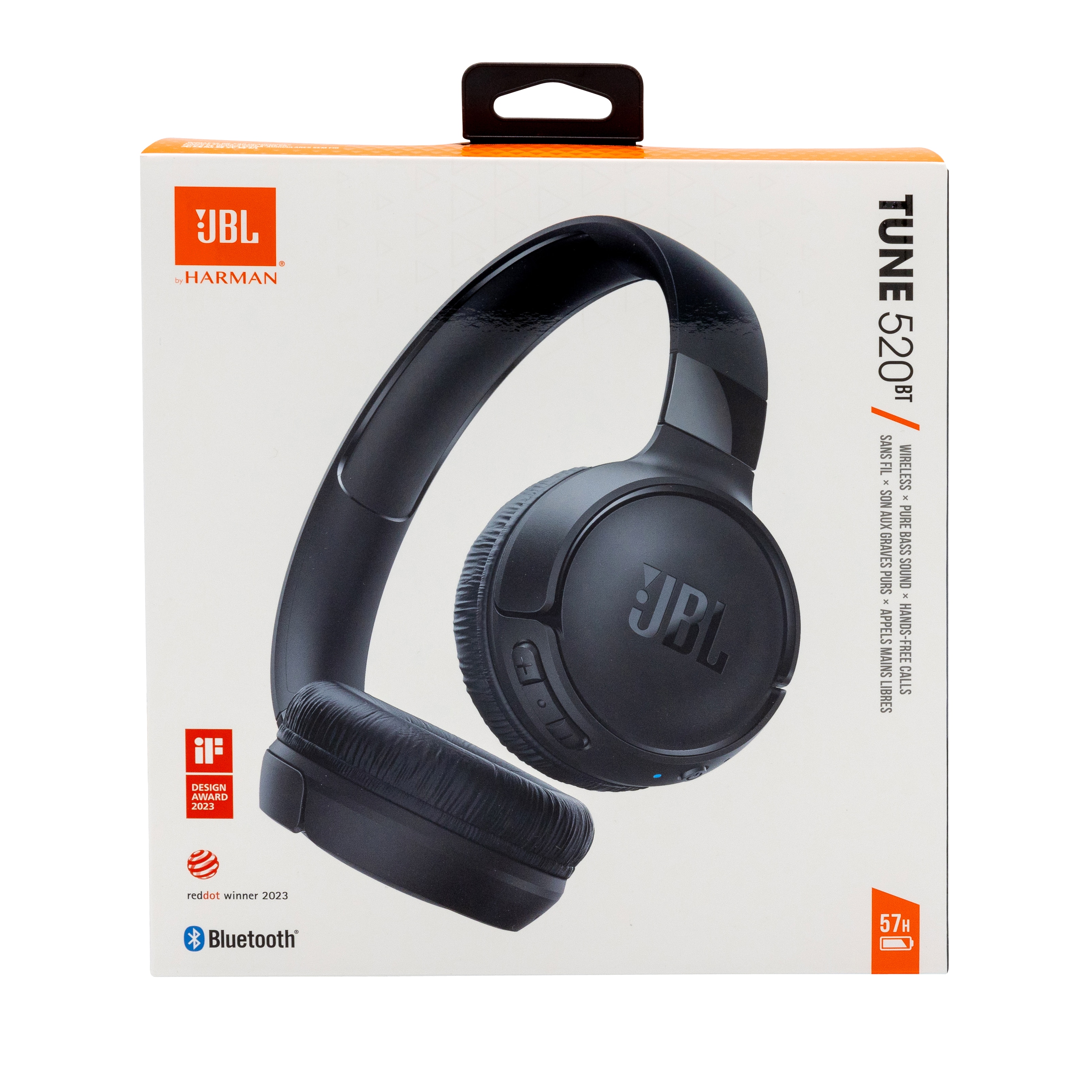 JBL Tune 520BT trådlösa on-ear-hörlurar, svart