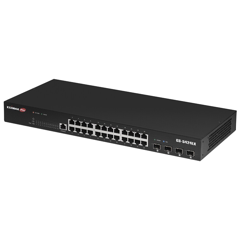 Edimax 28-portars Gigabit Web Smart Switch med 4 x 10GbE SFP-portar