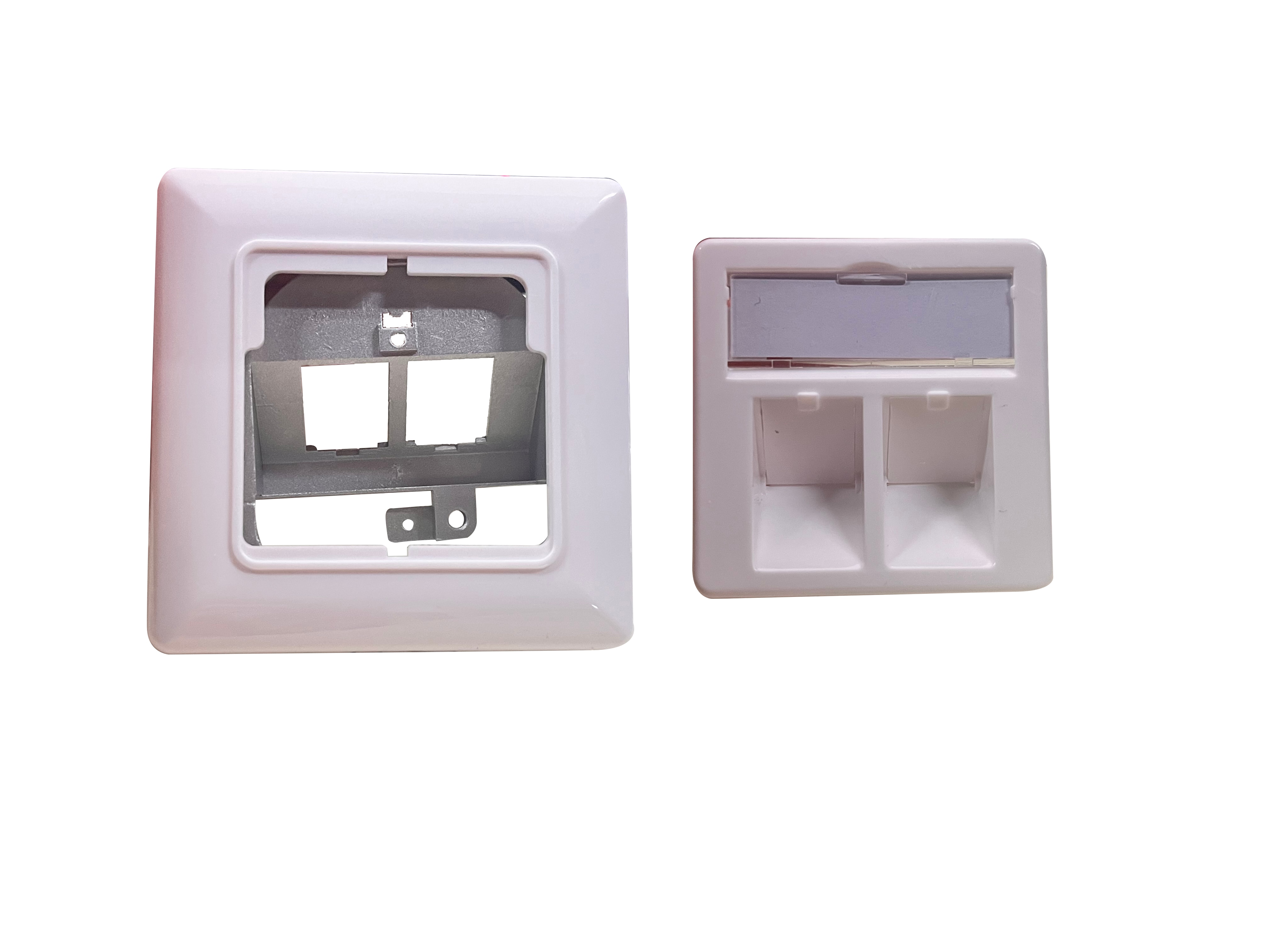 helos Keystone – anslutningsdosa, designkompatibel, 2‑port, renvit