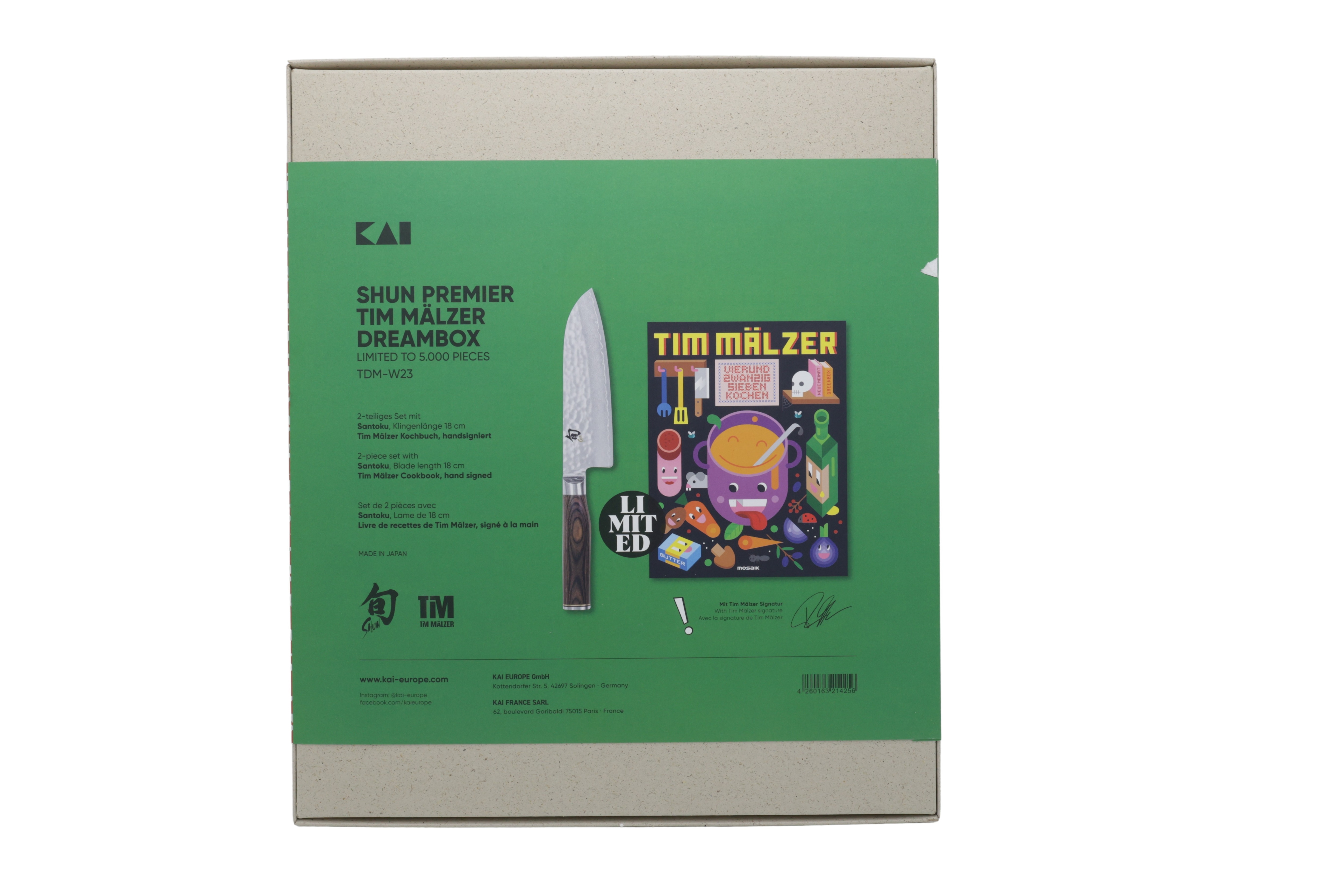 Kai Shun Premier TDM-W23 Tim Mälzer Santoku-kniv  Kogebog
