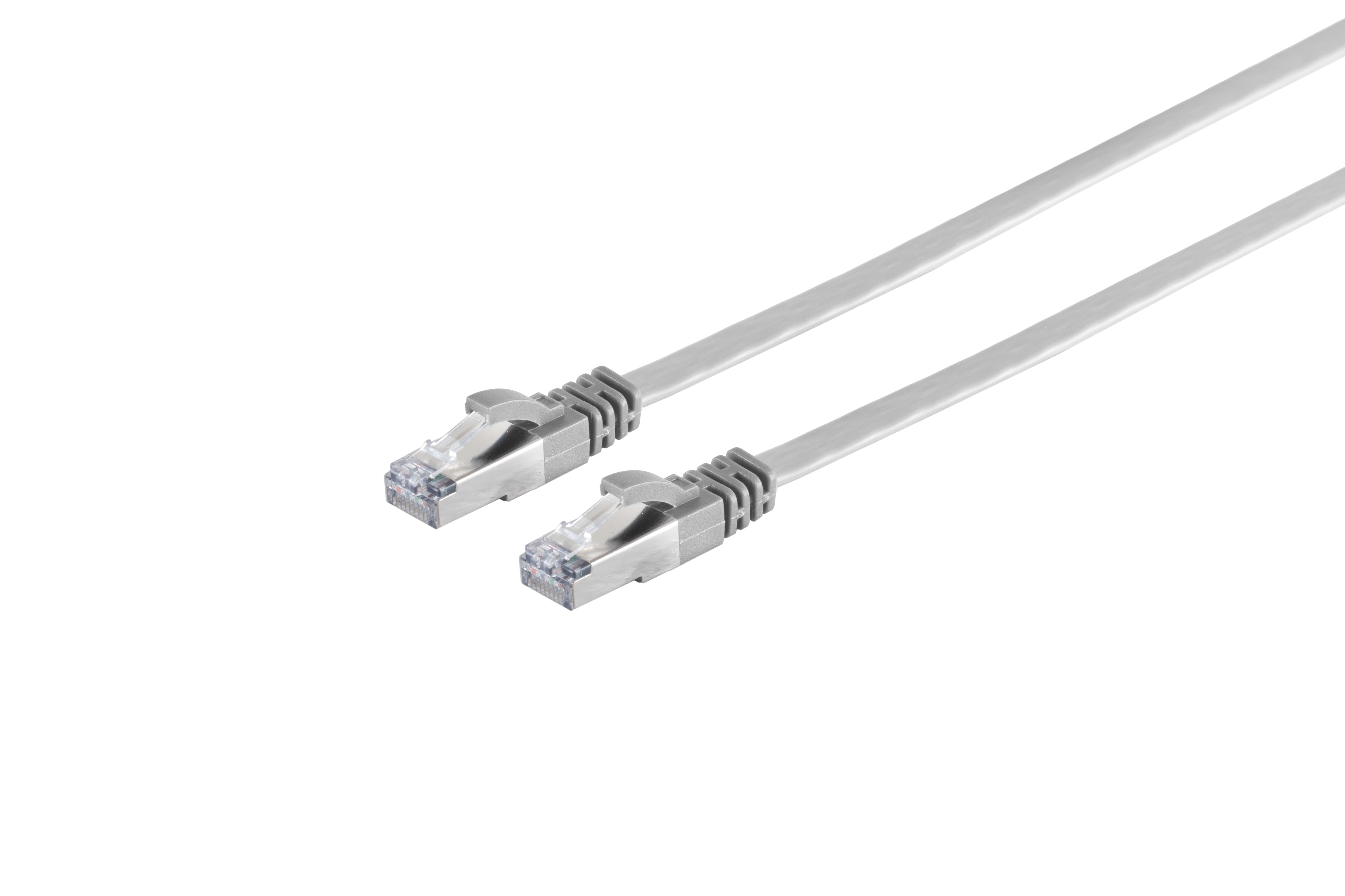 S-conn patchkabel platt, U/FTP Cat 7, slim, 3,0 m, grå