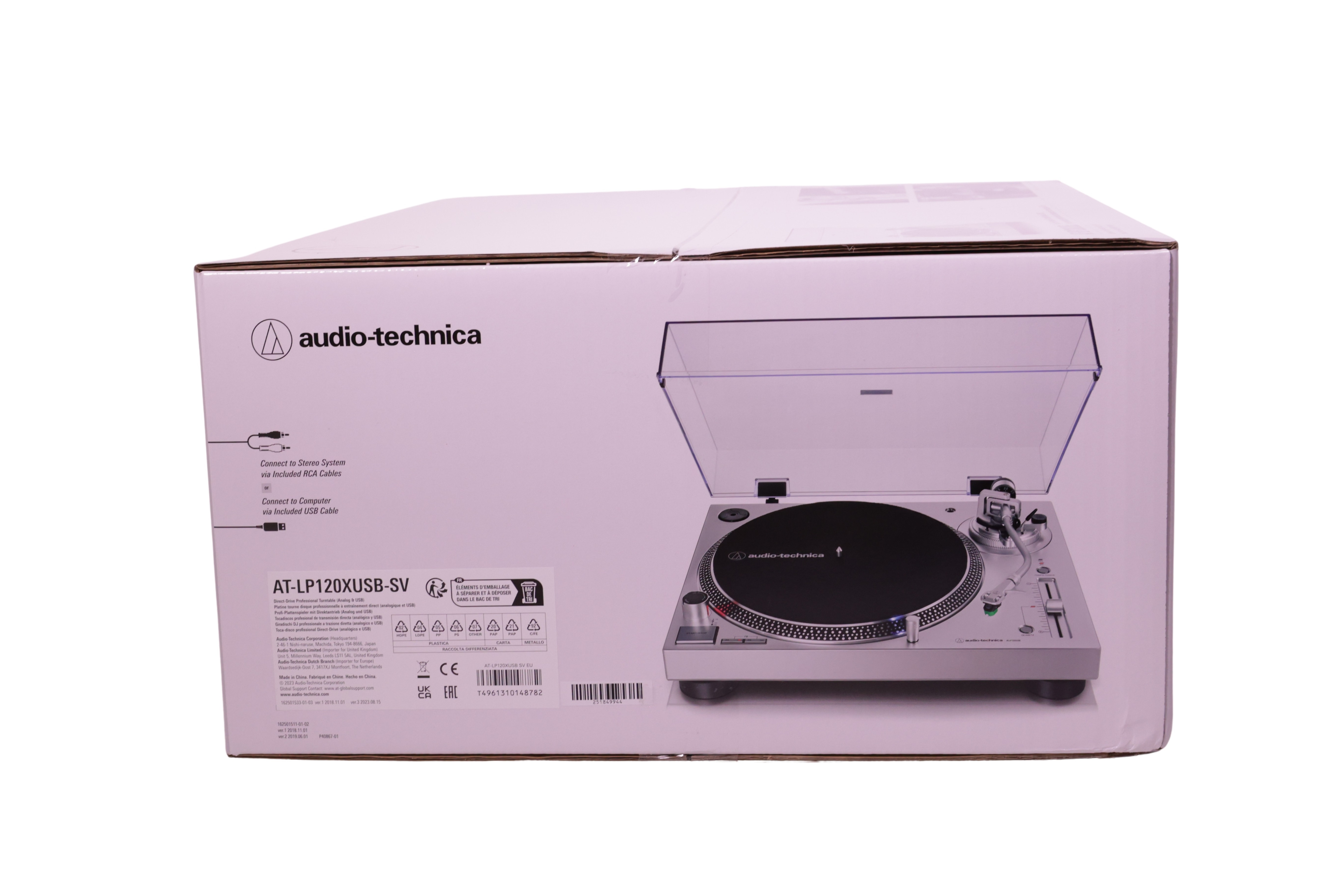 Audio-Technica AT-LP120X skivspelare med direktdrift, silver