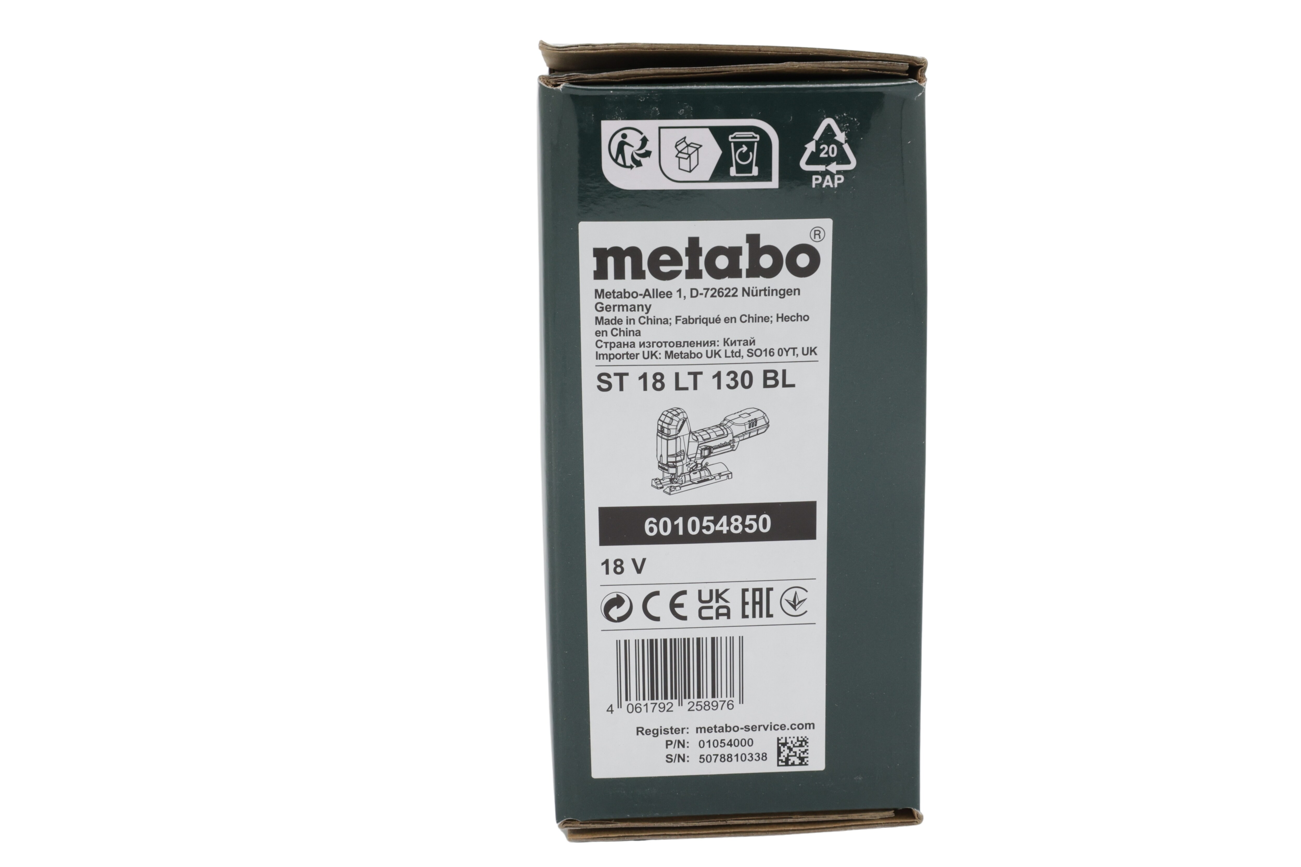 Metabo 601054850 Akku-Stichsäge ST 18 LT 130 BL