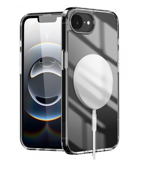 Nevox StyleShell SHOCKFlex – transparent skal för iPhone 16e/17e, MagSafe-kompatibelt