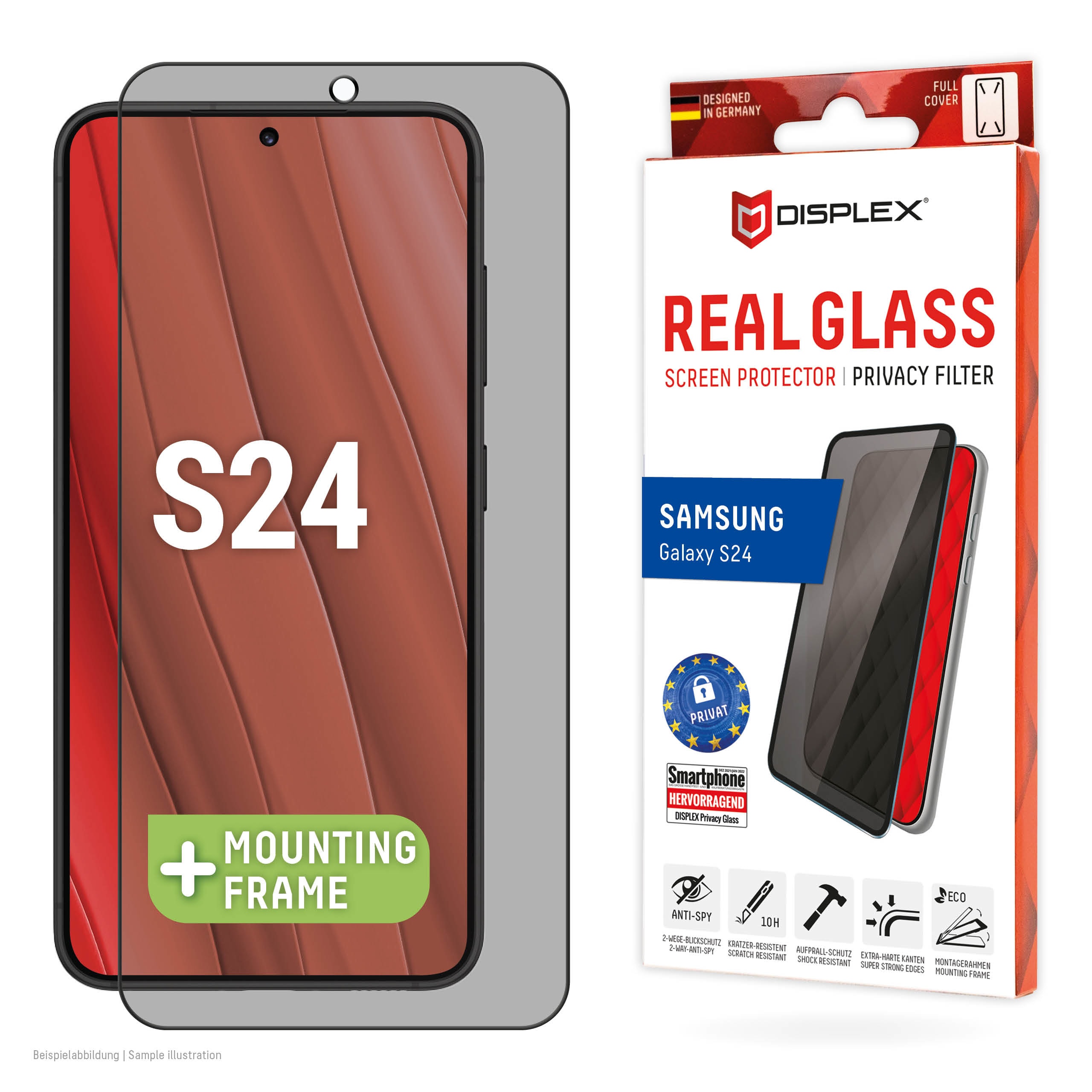DISPLEX Privacy Glass FC för Samsung Galaxy S24/S25