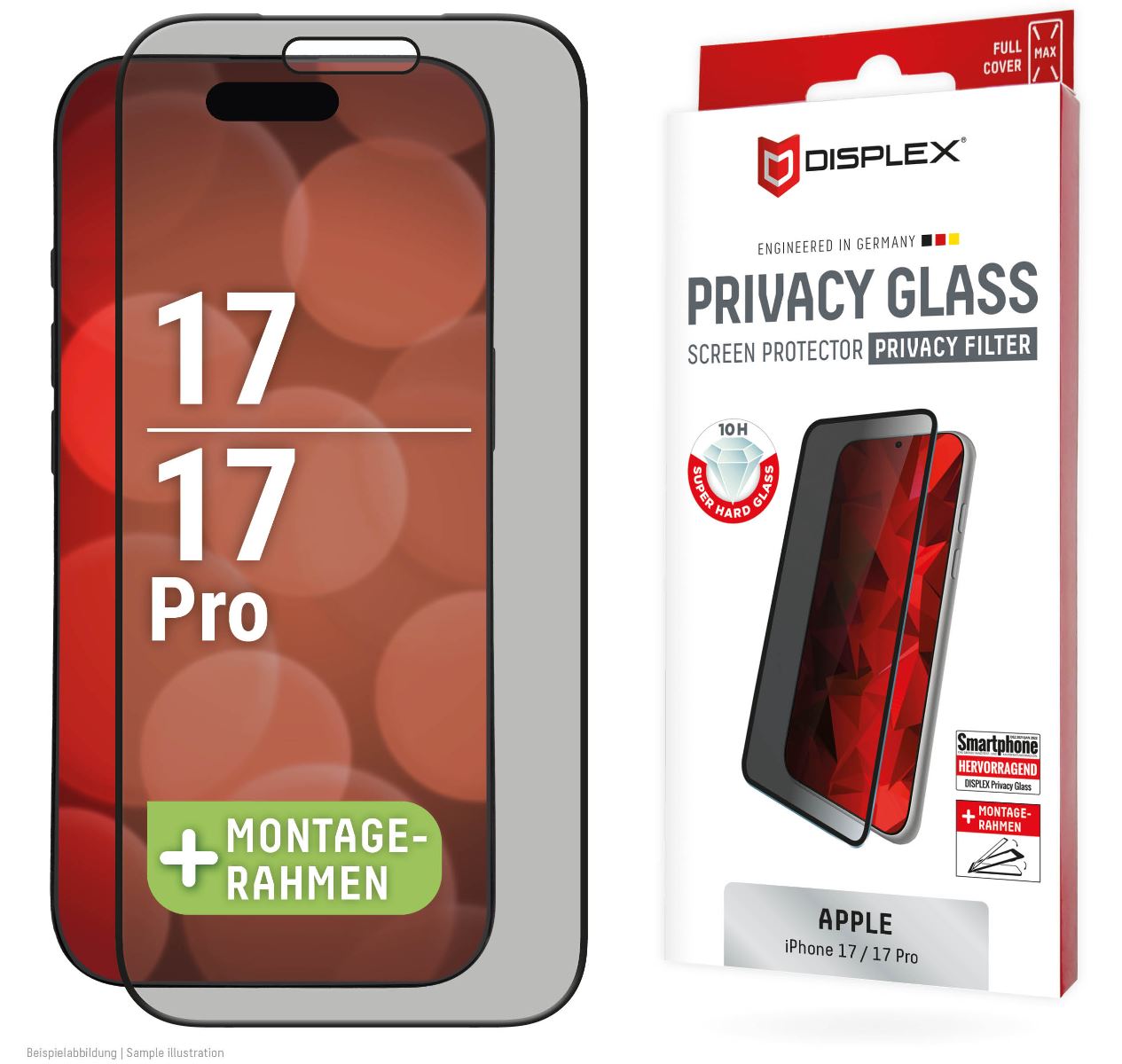 DISPLEX Privacy Glass FC för Apple iPhone 17/17 Pro