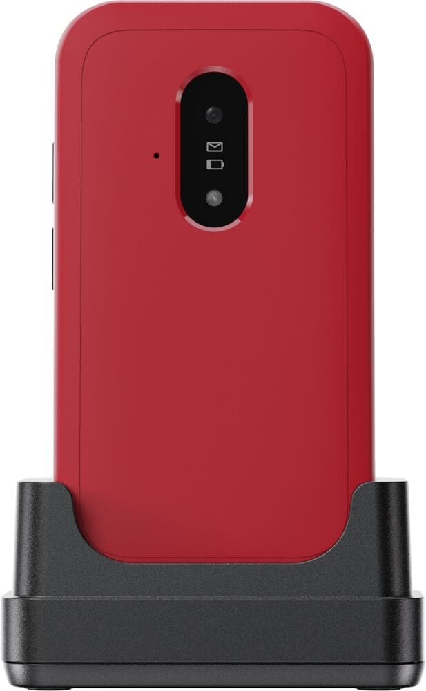 Doro Leva E22 – stortangent vikbar mobiltelefon 4G, röd/vit