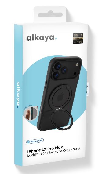 alkaya LUCID Handy Schutzhülle 360 FlexStand Case f. Mag iPhone 17 Pro Max, svart