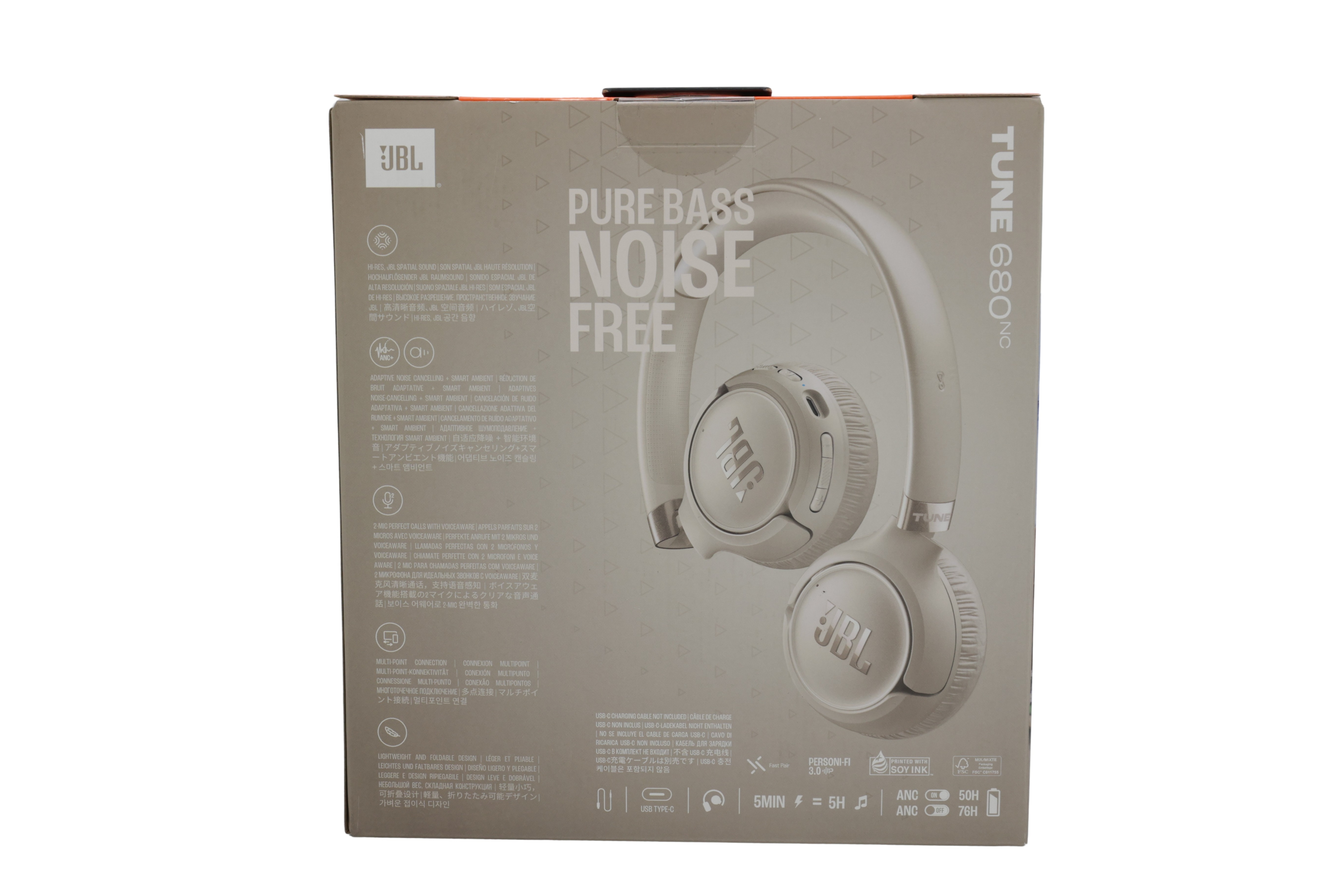 JBL JBLT680NCBEG On-ear-hörlurar, mocca
