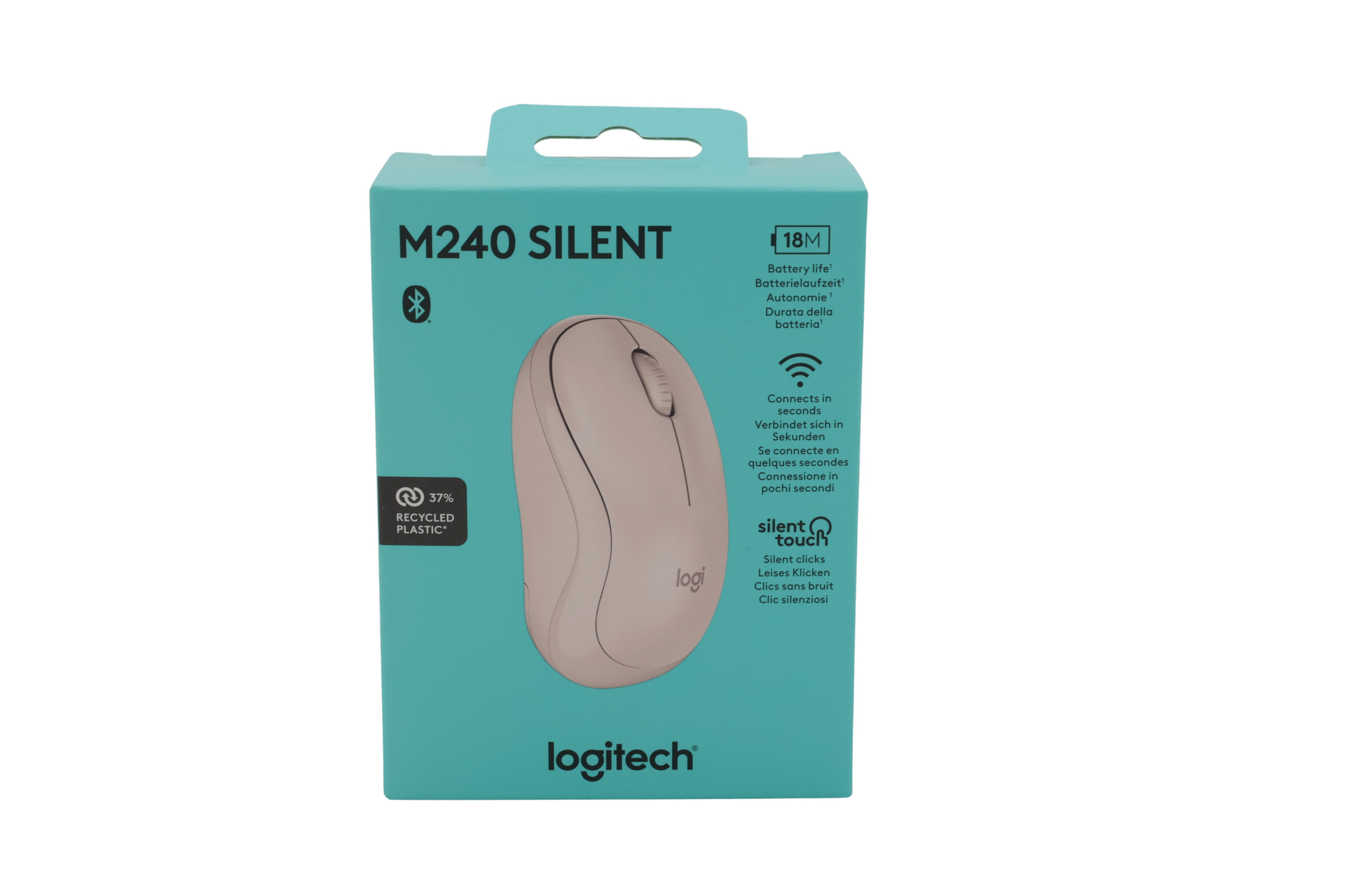 Logitech M240 mus, tyst (rosa)