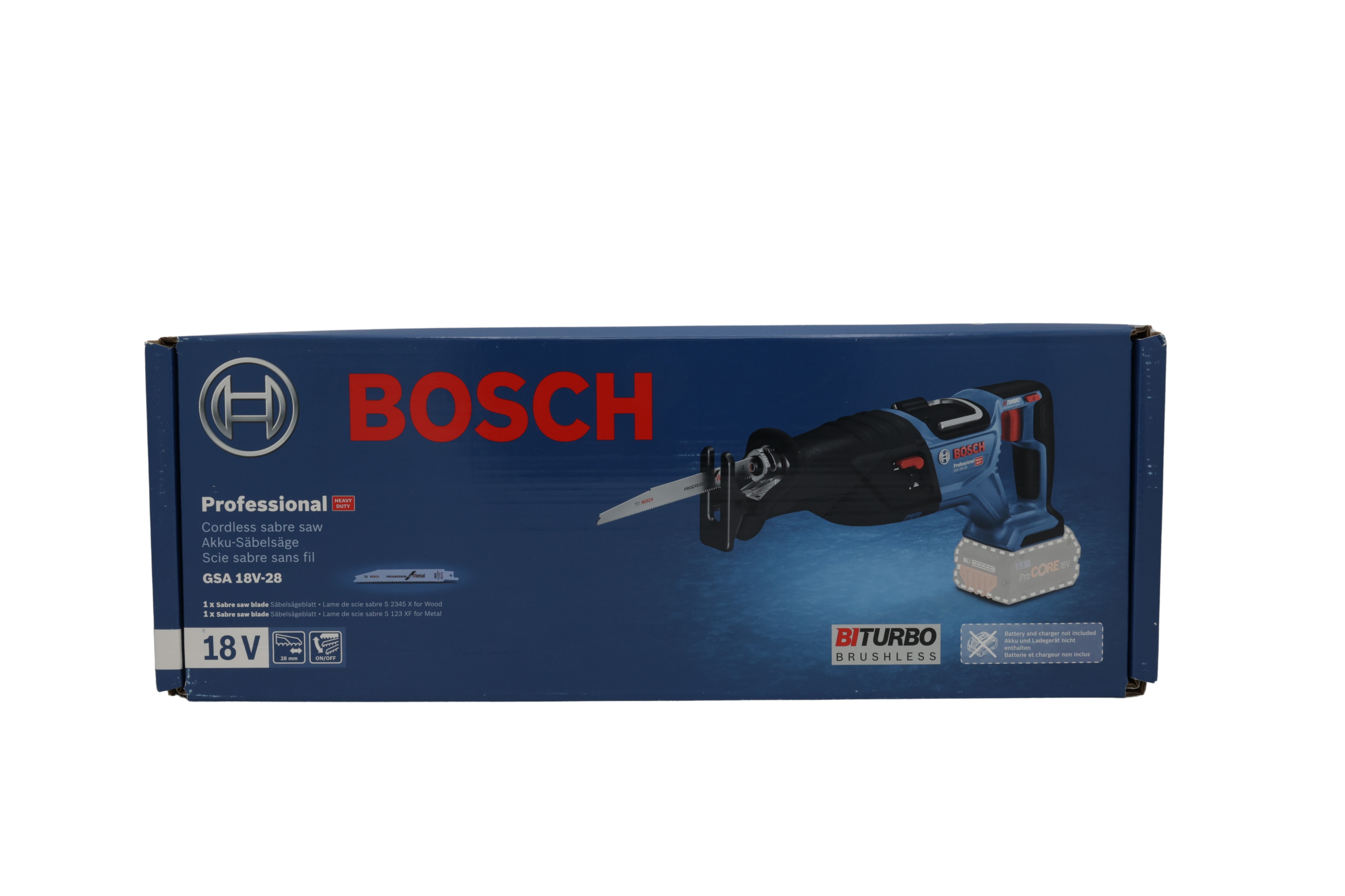 Bosch Professional 18V BITURBO sladdlös tigersåg GSA 18V-28 (utan batteri/laddare)