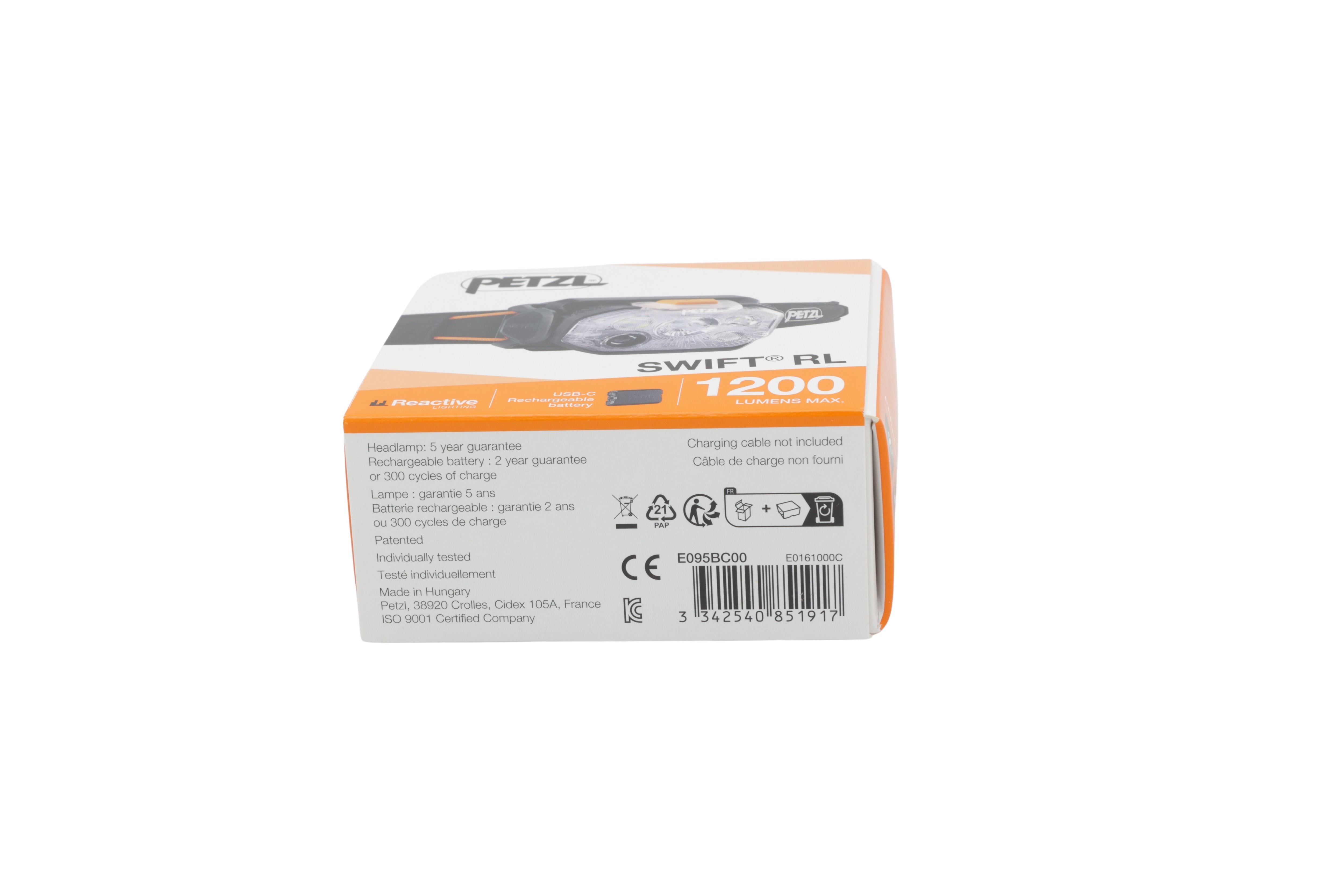 Petzl E095BC00 Forlygte SWIFT RL sort/orange