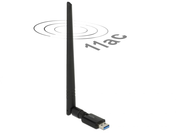 Delock WLAN USB 3.0-stick Dualband 2,4/5 GHz WLAN AC 867/300 med extern antenn