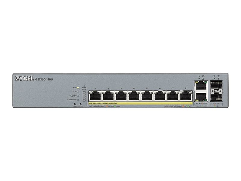 Zyxel GS1350-12HP 12-portars hanterad CCTV PoE-switch