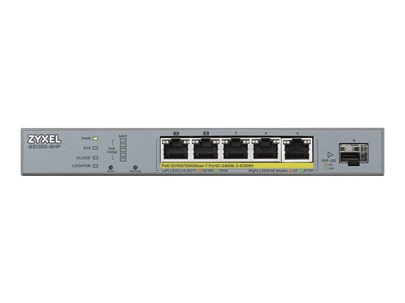 Zyxel GS1350-6HP 6-portars hanterad CCTV PoE-switch