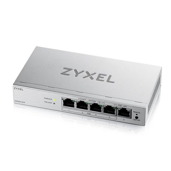 Zyxel GS1200-5HPV3 5-portars Gigabit PoE webb-/smart managed switch