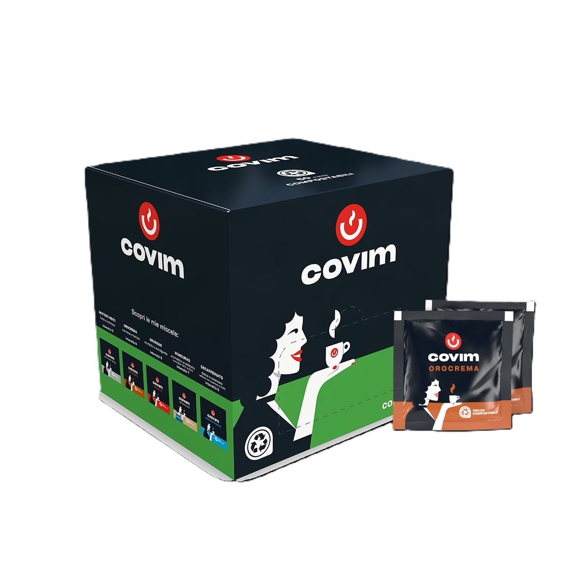 Covim Orocrema ESE-kaffepods 44 mm, 150 st (7 g)