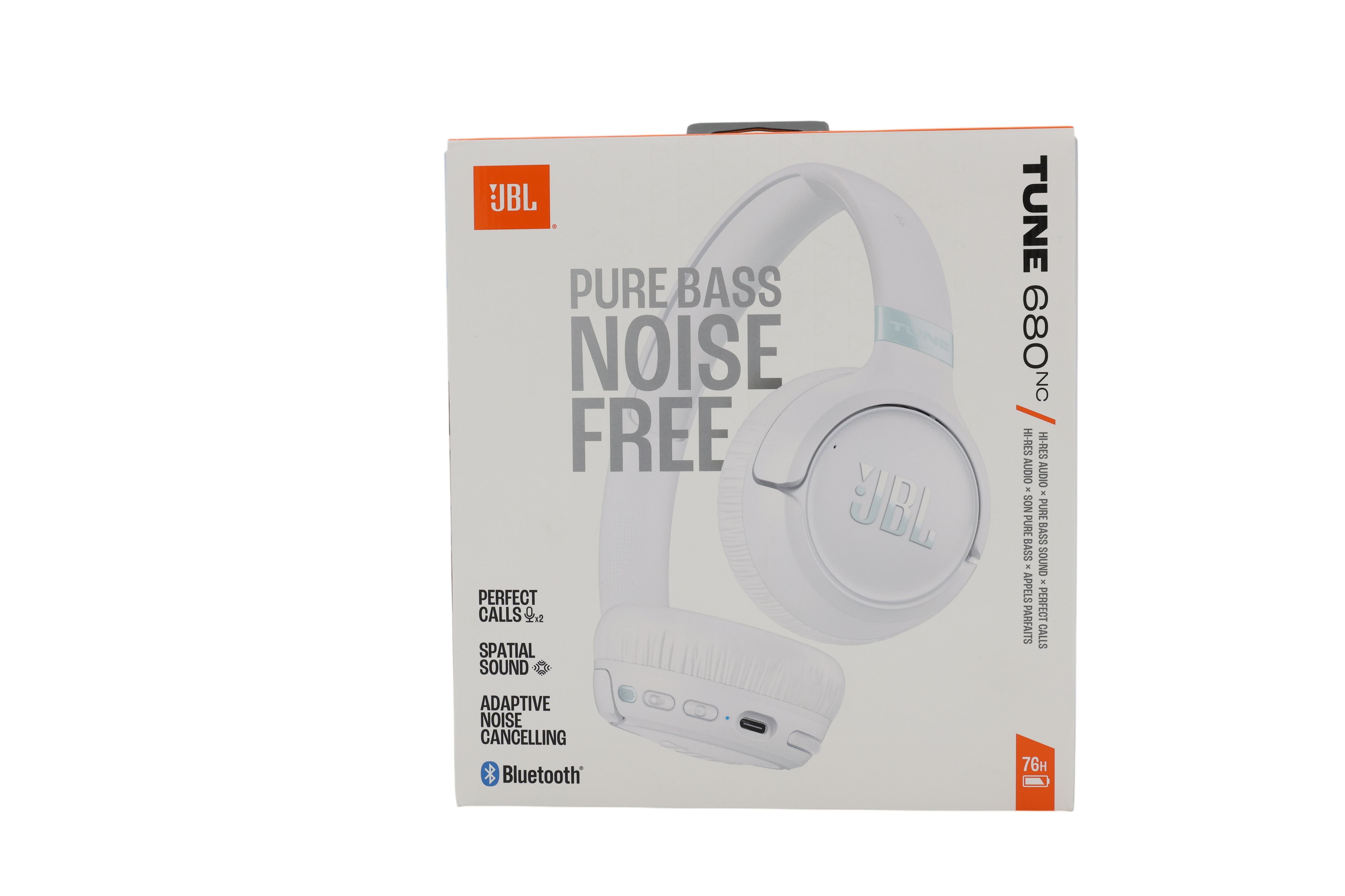 JBL JBLT680NCWHT on-ear-hörlurar, vit