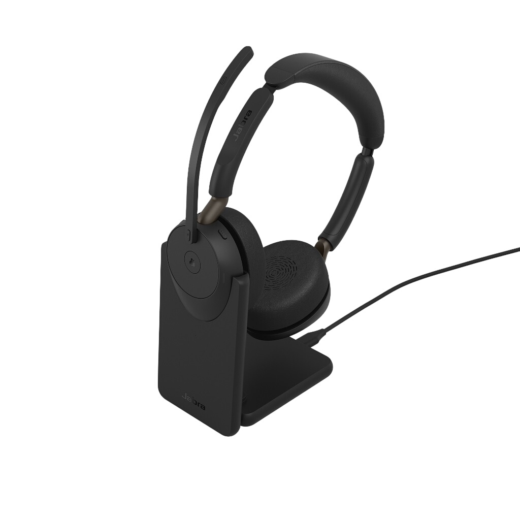 Jabra Evolve3 65 MS Stereo black mit Link 390a u. Ladestation