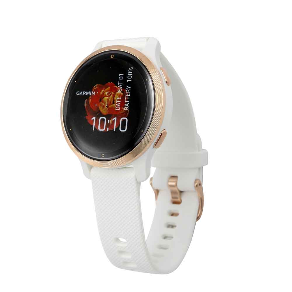 Product Image for Garmin Venu 2S Weiss/Rosegold mit Schnellwechsel-Silikon-Armband 18mm