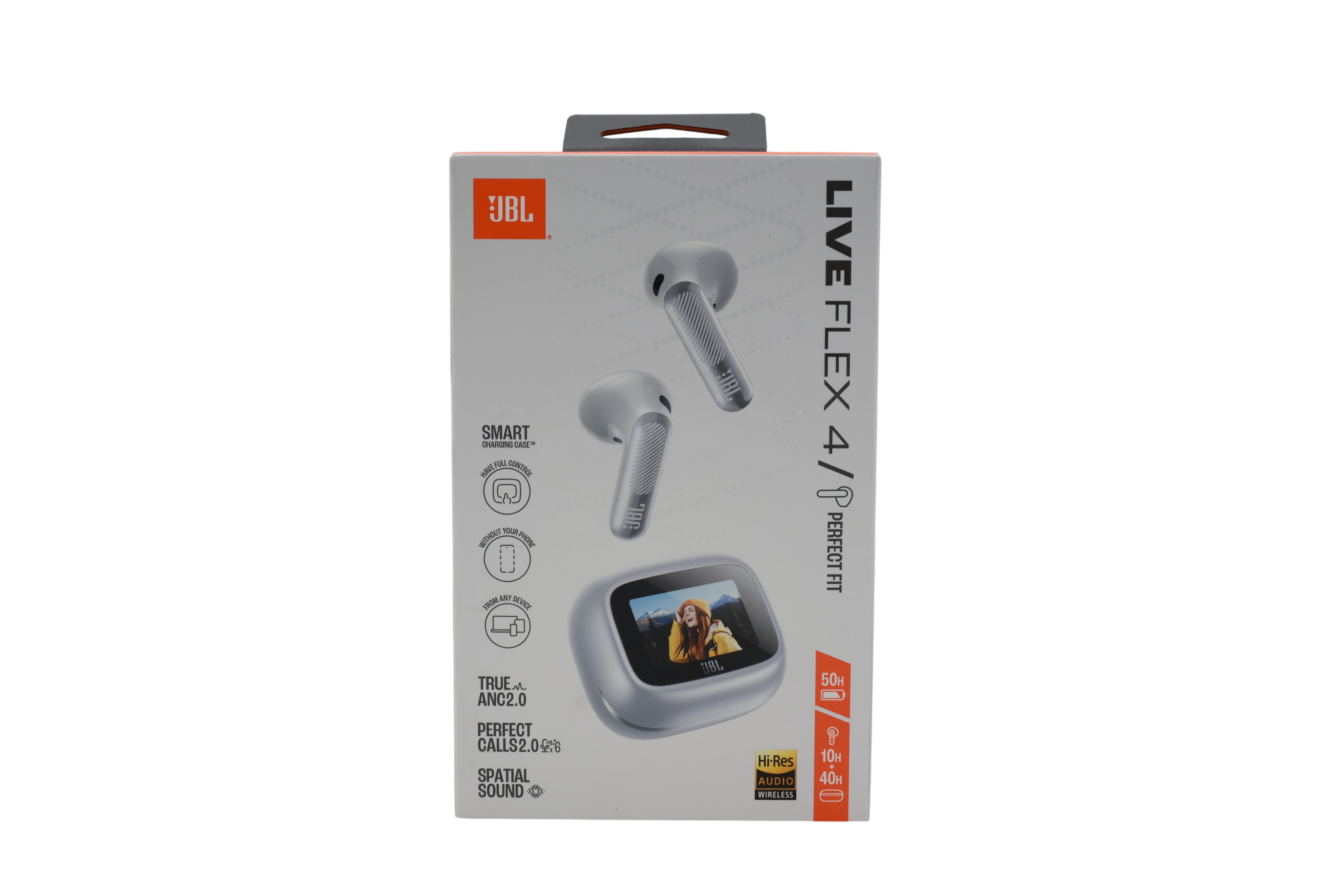 JBL Live Flex 4, trådlösa in-ear-hörlurar med Bluetooth, silver