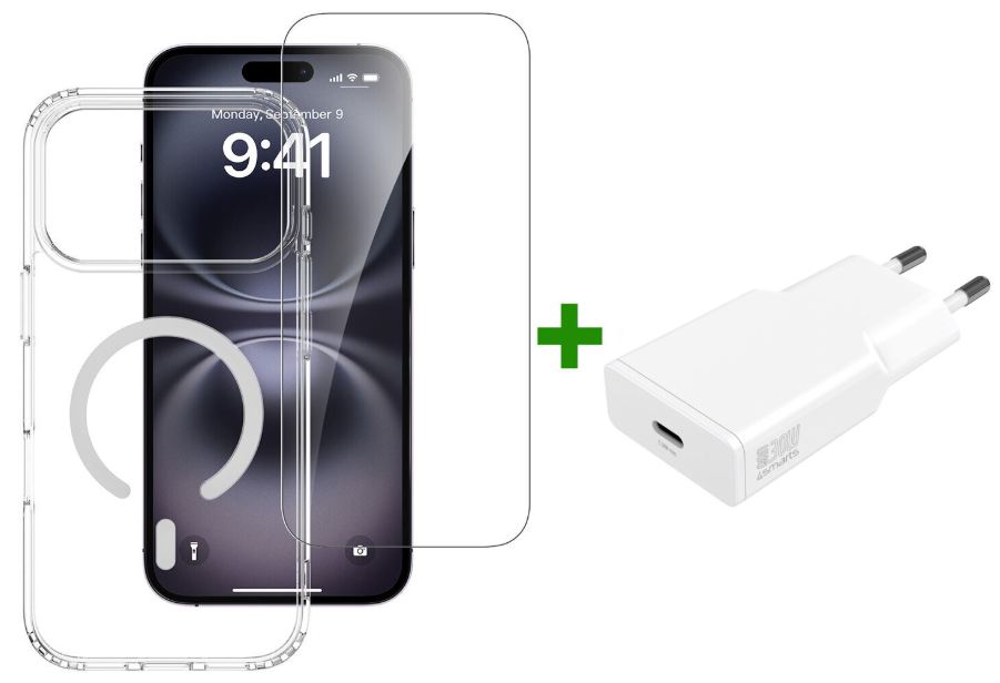 4smarts 3-i-1 Premium-startpaket för Apple iPhone 18 Pro Max / 17 Pro Max, transparent