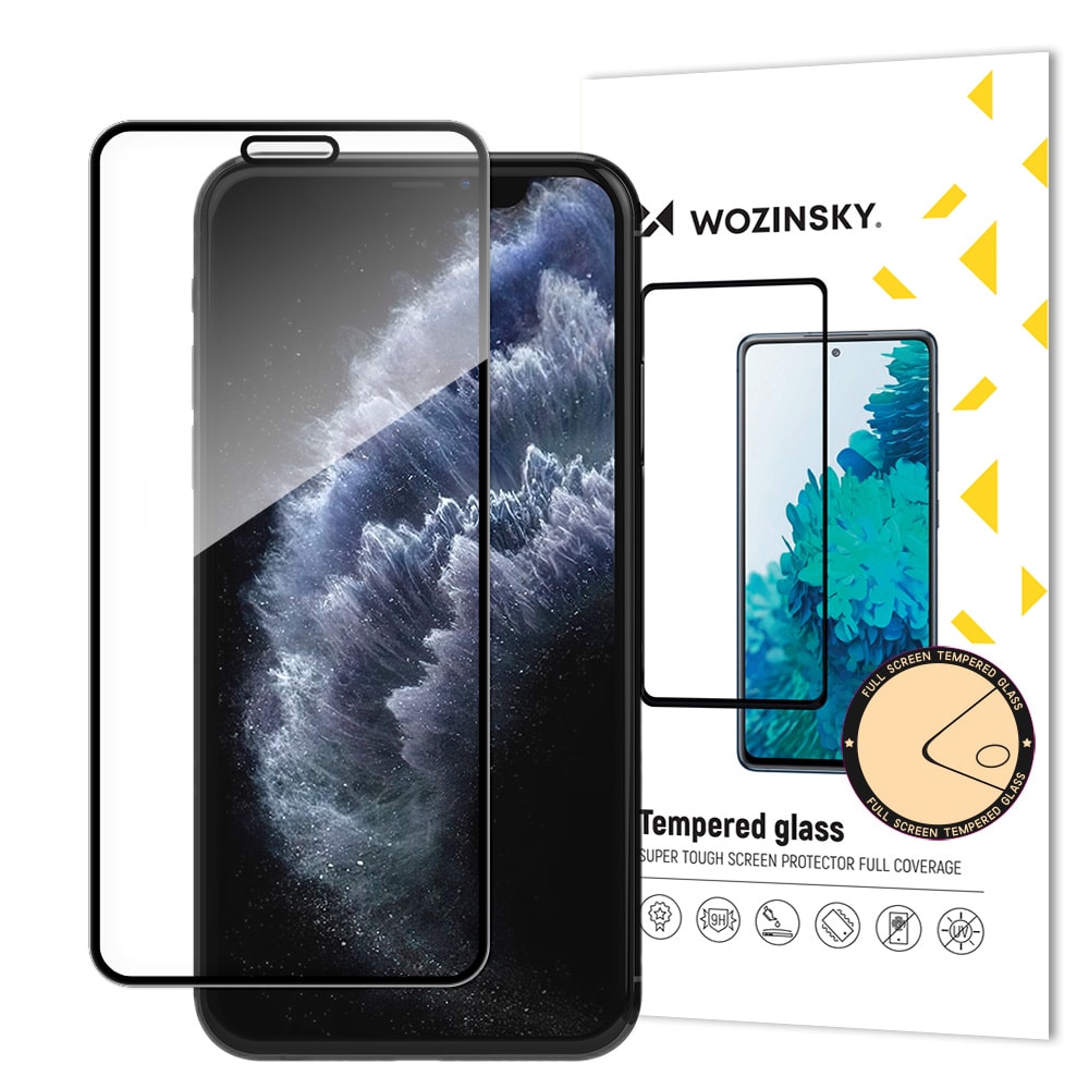 Wozinsky Super Tuff full lim härdat glas med ram för iPhone 11 Pro / XS / X - svart