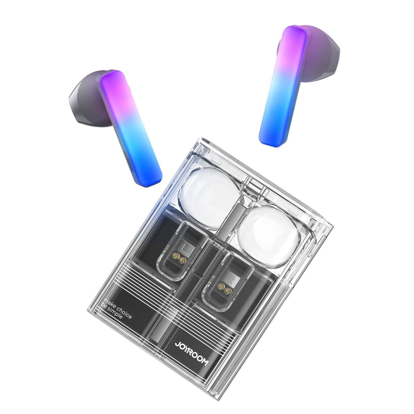 TWS Joyroom JR-TC1 IceLens Series trådlösa hörlurar med LED-lampor - svart