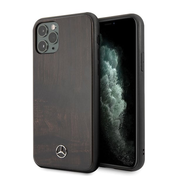 Mercedes Wood Line Rosewood-fodral för iPhone 11 Pro - brunt